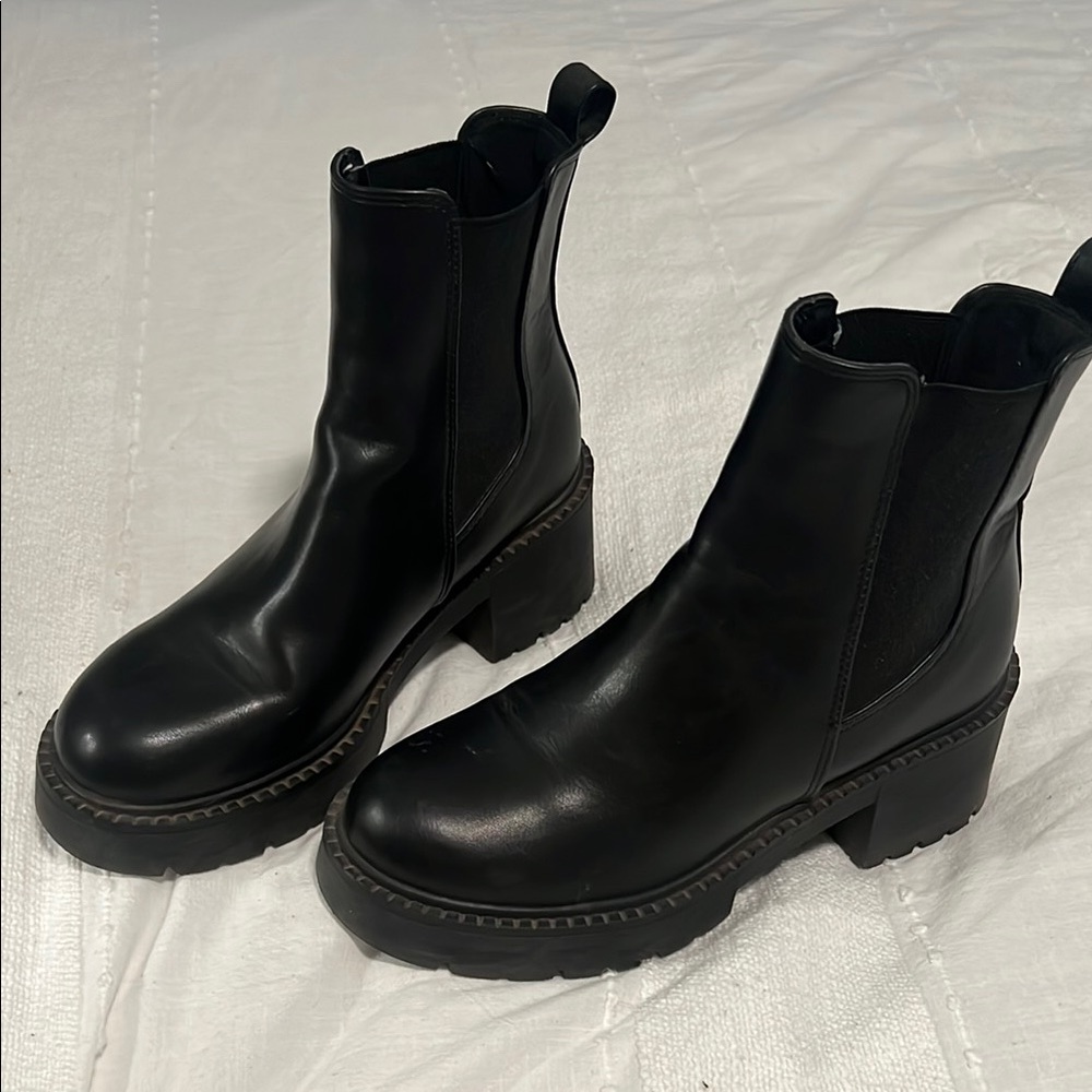Madden Girl Black Chunky Ankle Boots